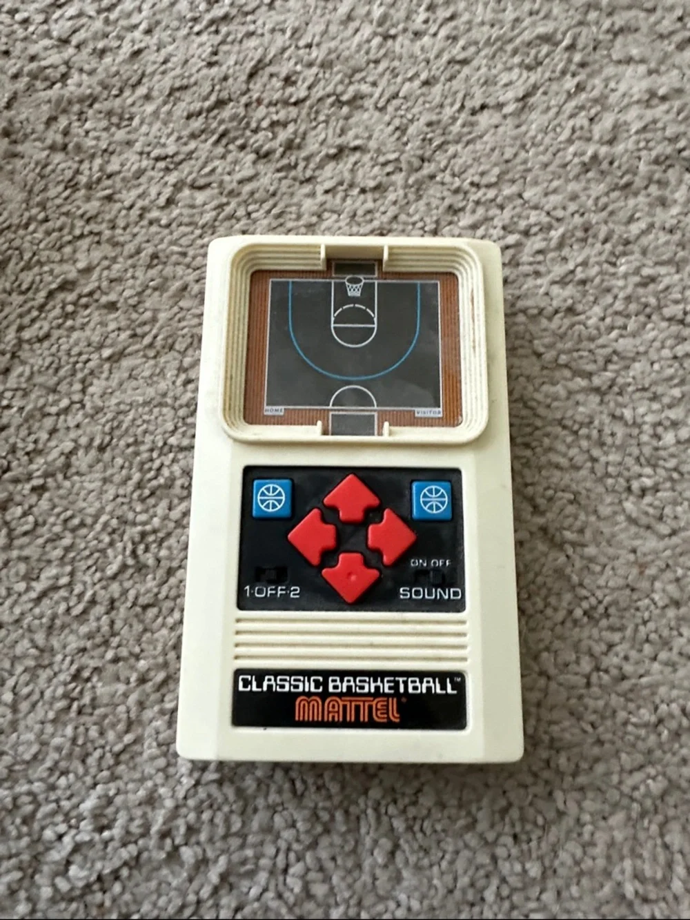 Mattel Classic Basketball Handheld Game - Cream, Red & Blue